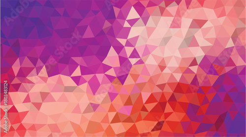Abstract Low Poly Fire Gradient Background - Vibrant Red, Pink, and Purple Texture