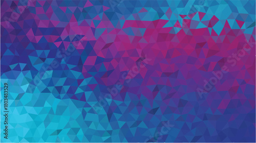Fractured Low Poly Abstract Background - Vibrant Blue and Magenta Triangle Texture