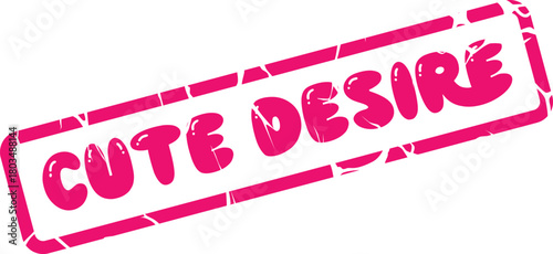 Sweet Desire Stamp Graphic with Bubbly Pink Lettering for Expressing Wishes