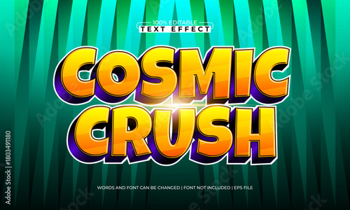 cosmic crush editable galaxy text effect with stars and nebula glow