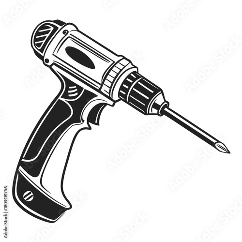 electric drill isolated on white