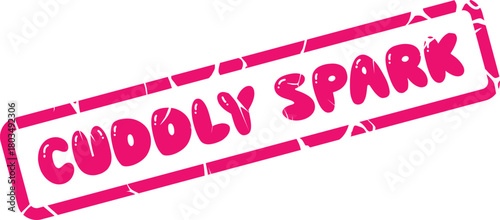 Energetic Pink Cuddly Spark Stamp Design for Inspiration and Excitement Concepts