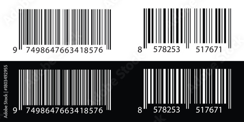 Realistic barcode. Barcode icon. Vector illustration. Barcode icon. Barcode vector icon. Simple fake bar code. Bar code for web design. Barcode isolated barcods icon for selling, Product Barcode Trend