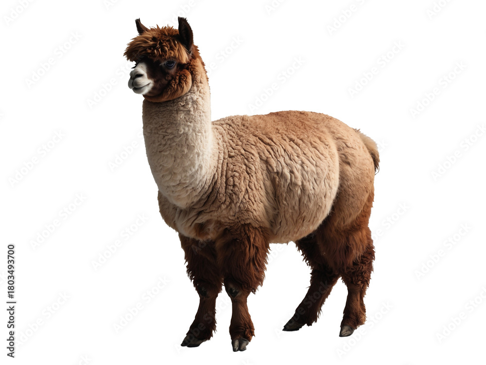 Naklejka premium The Full-Bodied Alpaca. Generative Ai