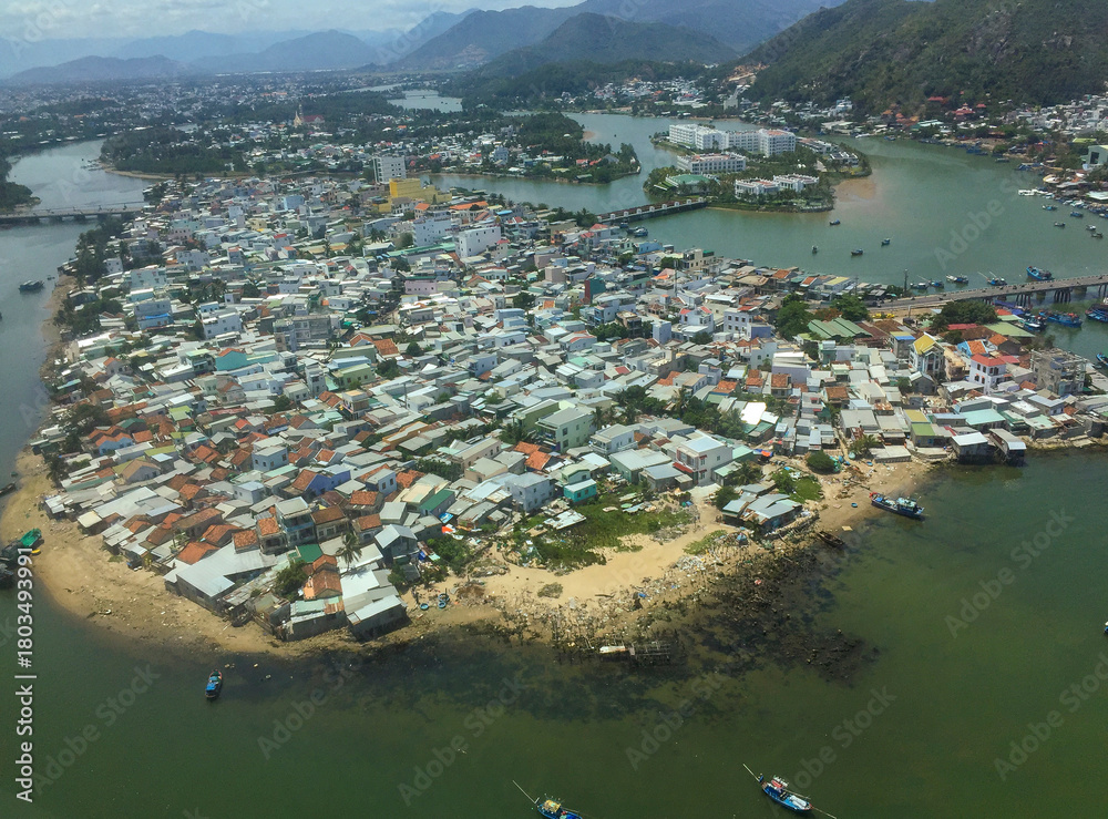 Fototapeta premium aerial view of Nha Trang beach, Viet Nam