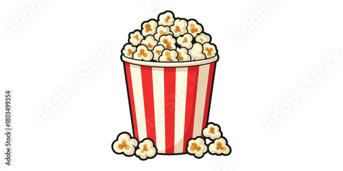 Delicious Popcorn Bucket A Classic Movie Snack Illustration