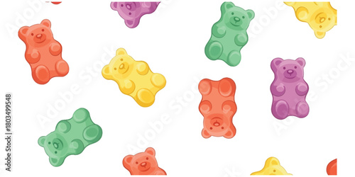 Gummy Bears Delight A Colorful and Sweet Seamless Pattern for Joyful Designs