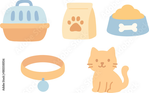 Petshop with flat design style, eps 10 illustration