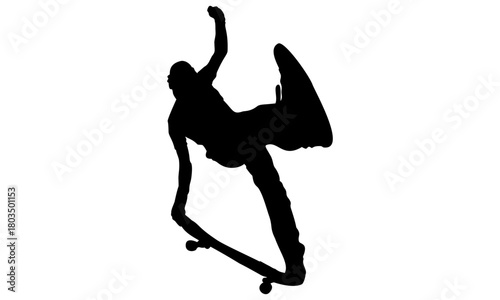 silhouette of a man with skateboard