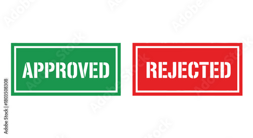 Approved rejected stamp vector illustration decision concept