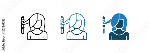 Hair Styling icon line vector