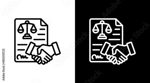 Contract With Icon Set Design