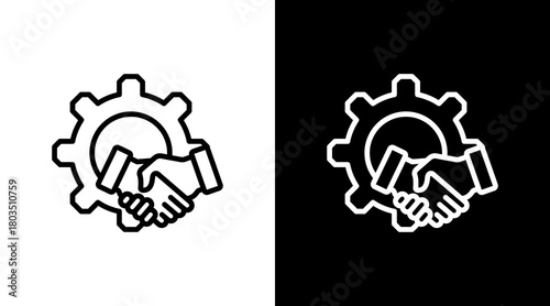 Strategic Alliance With Icon Set Design