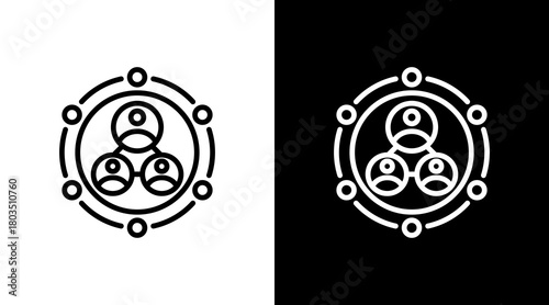 Business Networking With Icon Set Design