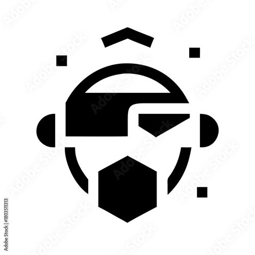 Virtual reality isolated on, showing a person wearing vr headset