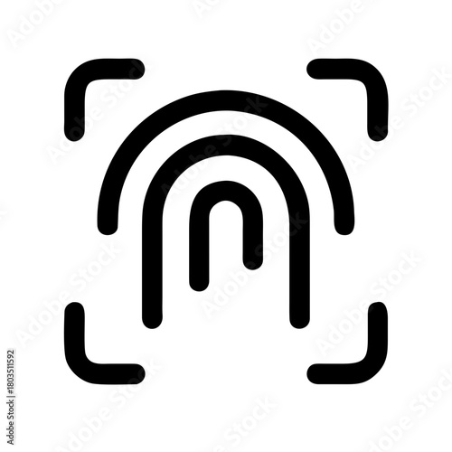 Fingerprint scan icon isolated on, a symbol of biometric security