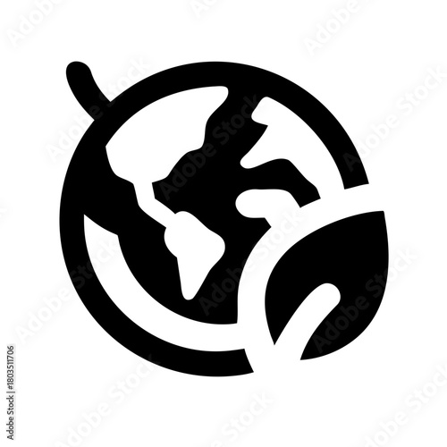 Black earth icon isolated on representing ecology and environment