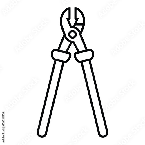Wire cutter tool outline vector icon illustration design art concept