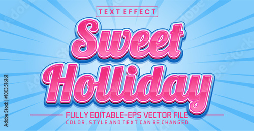 Sweet Holliday font Text effect editable