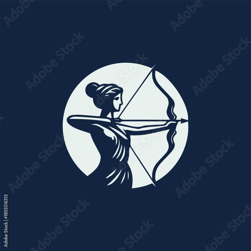 Artemis Archer Olympian Goddess Logo