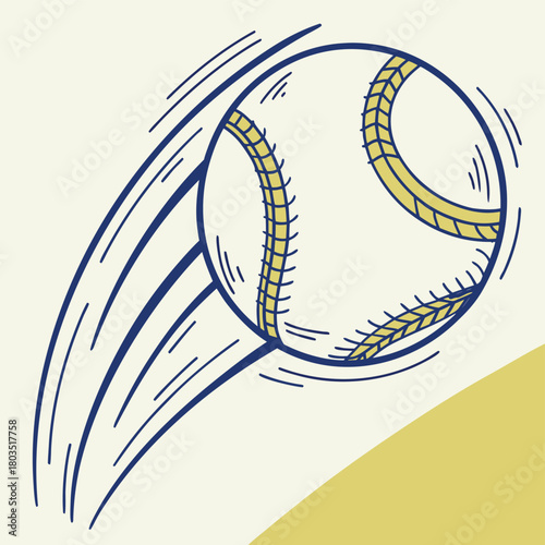 Baseball in Flight: Depicting the dynamic motion of a baseball soaring through the air, perfect for conveying energy and action. 