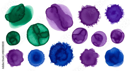 Watercolor stain set vector illustration for artistic design element