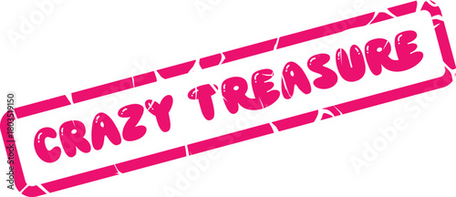 Playful pink Crazy Treasure textured stamp for fun messages and vibrant design