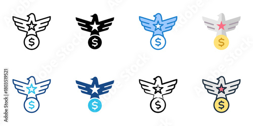 VA loan icon set multiple style vector collection 
