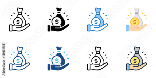 Jumbo loan icon set multiple style collection 
