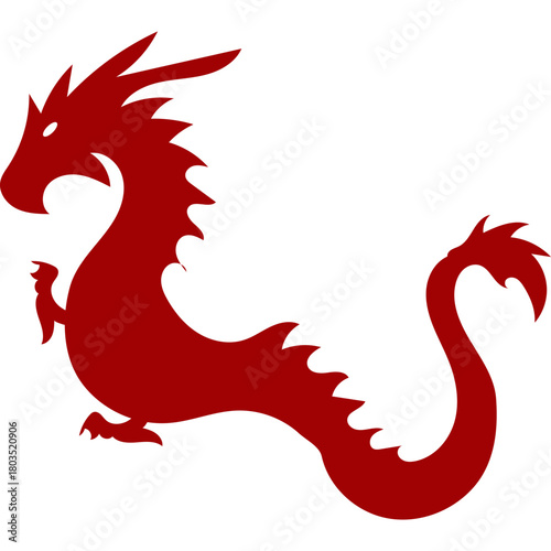 Chinese Dragon Mythical Silhouette