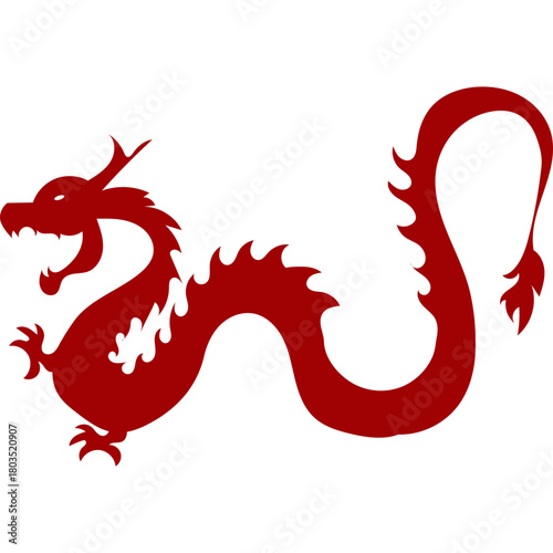 Chinese Dragon Mythical Silhouette