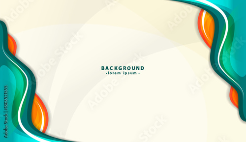 Abstract background with teal, orange, and white wavy shapes. Great for website banners, social media graphics, or artistic projects.