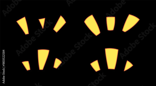 Doodle pop surprise sunburst sparkle ray. Hand drawn shine japanese expression elements vector illustration