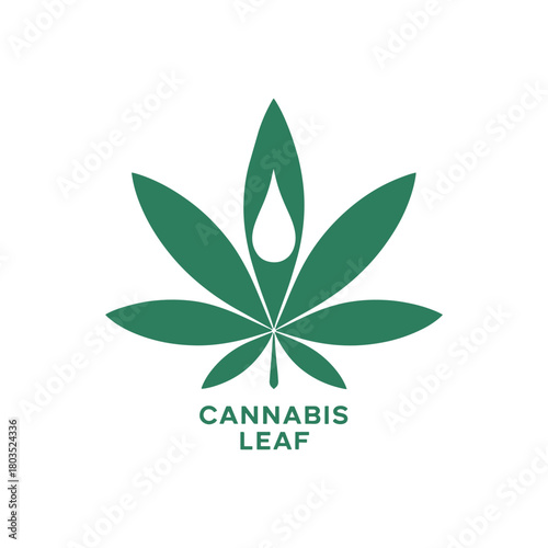 Modern Cannabis Leaf Logo Design