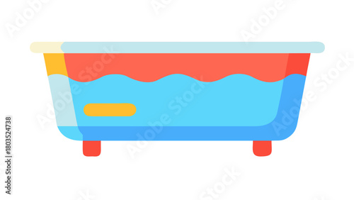 A blue water bath icon illustration in flat design