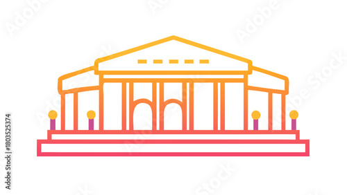 A Conceptual Icon of a Concert Hall in Illustration
