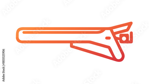 A surgical stapler in simple line drawing on black background