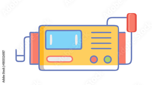 A Yellow Portable Ventilator in a Simplified Vector Illustration