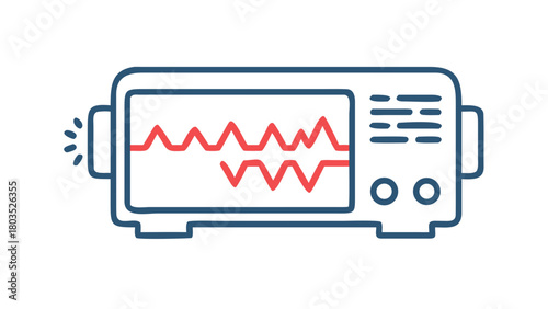 An EEG Machine Displaying Brainwave Activity Illustration