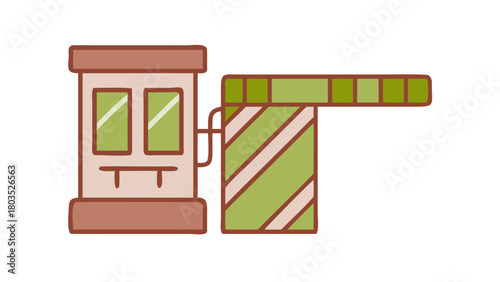 Cartoon toll booth icon design on a black background