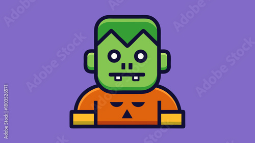 Cartoon Zombie Character for Halloween party illustration icon