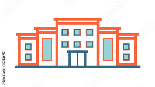 Icon of a Hostel Building Illustration for Travel Accommodation