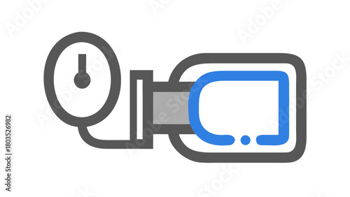 Icon of a sphygmomanometer showing blood pressure measurement
