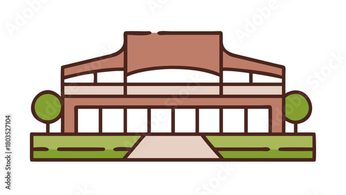 Illustration of a Convention Center Icon in a Vector Design