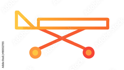 Illustration of a Gurney or Stretcher on a Black Background