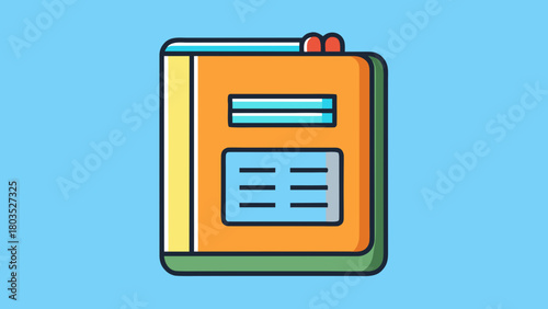 Illustration of an attendance register book in a flat style