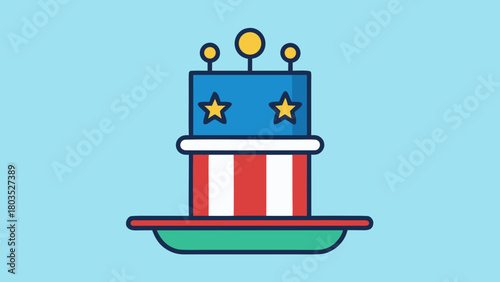 Illustration of Uncle Sams Hat as an Independence Day Icon