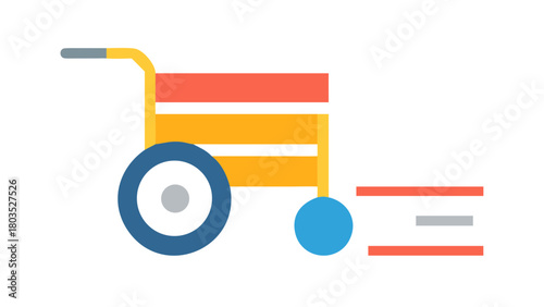 Minimalist Wheelchair Icon Depicting Assistance and Mobility