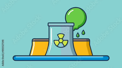 Nuclear power plant emitting pollution into the atmosphere