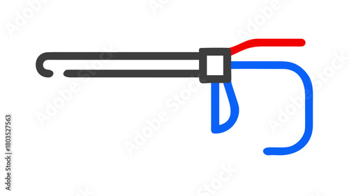 Minimalist icon of an endoscopic instrument in black and color